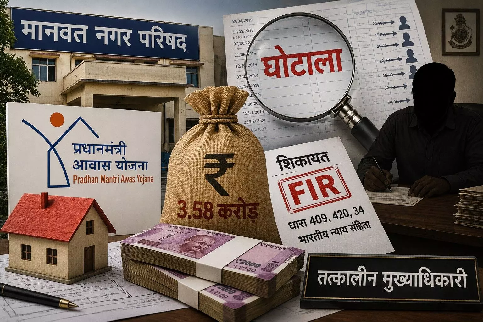 मानवत नगर परिषद में प्रधानमंत्री आवास योजना के ₹3.58 करोड़ के कथित घोटाले का मामला उजागर, जिम्मेदारों पर केस मानवत नगर परिषद में प्रधानमंत्री आवास योजना के ₹3.58 करोड़ के कथित घोटाले का मामला उजागर, जिम्मेदारों पर केस