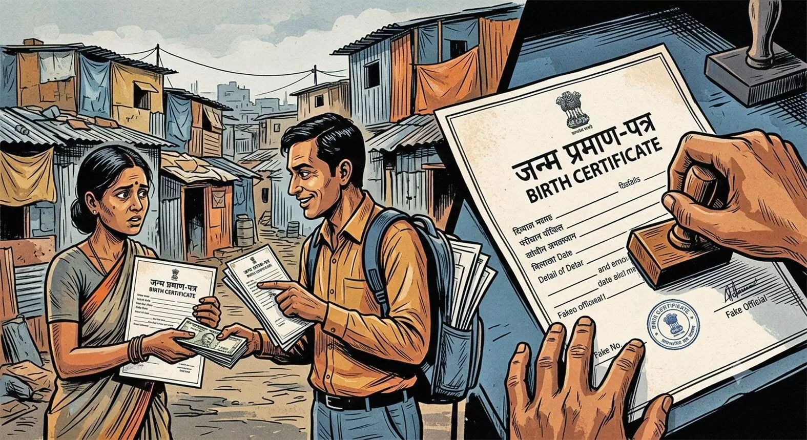 जन्म प्रमाण-पत्र की जालसाजी - 3000 में थमा दिए फर्जी सर्टिफिकेट, झोपड़पट्टियों में अज्ञानता का उठाया फायदा