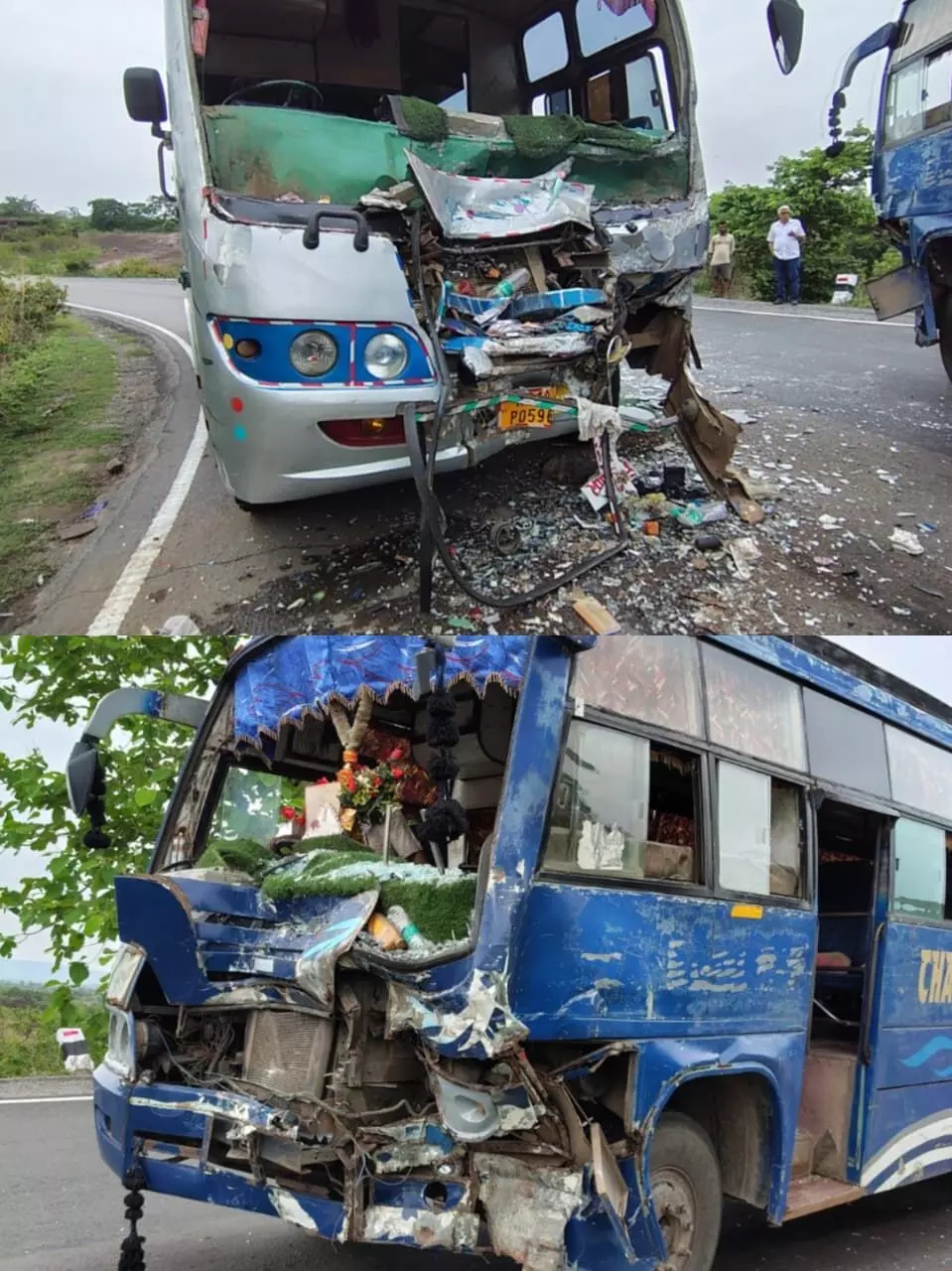 छुहिया घाटी में बसों की भिड़ंत, दर्जनभर घायल छुहिया घाटी में बसों की भिड़ंत, दर्जनभर घायल
