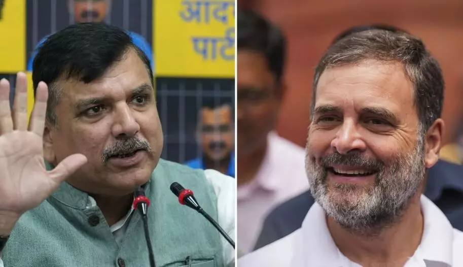 AAP सांसद संजय सिंह ने PM आवास के पास धरने पर उठाए थे सवाल, अब राहुल गांधी ने किया पलटवार AAP सांसद संजय सिंह ने PM आवास के पास धरने पर उठाए थे सवाल, अब राहुल गांधी ने किया पलटवार