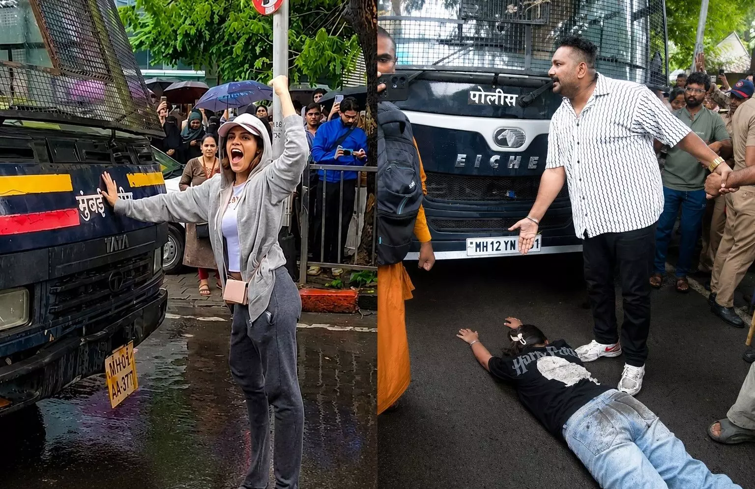 नागपुर में पुलिस वाहन के सामने लेट गई घायल छात्रा, मुंबई में वाहन रोकने वाली प्रदर्शनकारी लड़की का वीडियो वायरल नागपुर में पुलिस वाहन के सामने लेट गई घायल छात्रा, मुंबई में वाहन रोकने वाली प्रदर्शनकारी लड़की का वीडियो वायरल