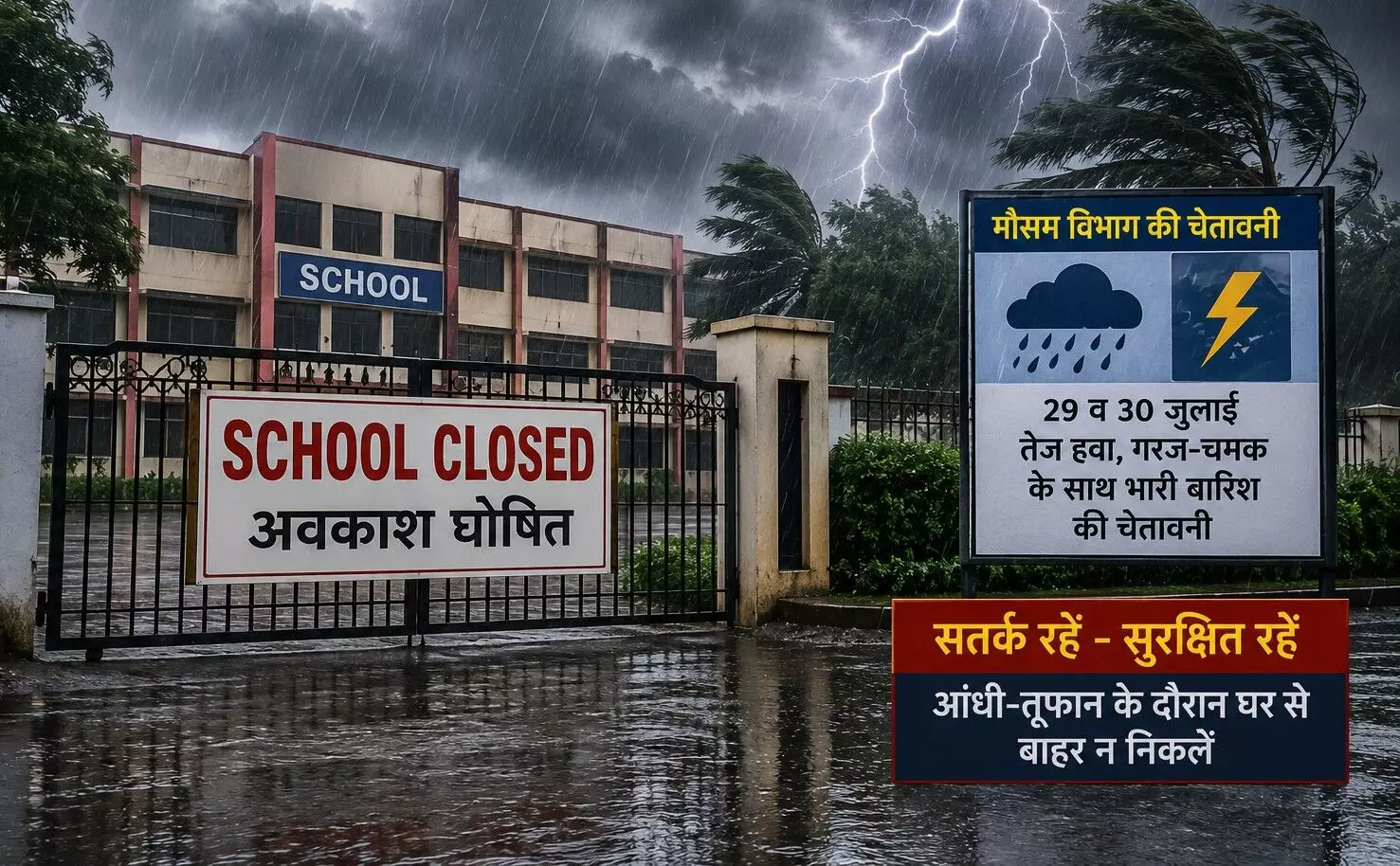 नागपुर समेत विदर्भ में भारी बारिश की चेतावनी, 29 जुलाई को स्कूलों में अवकाश घोषित