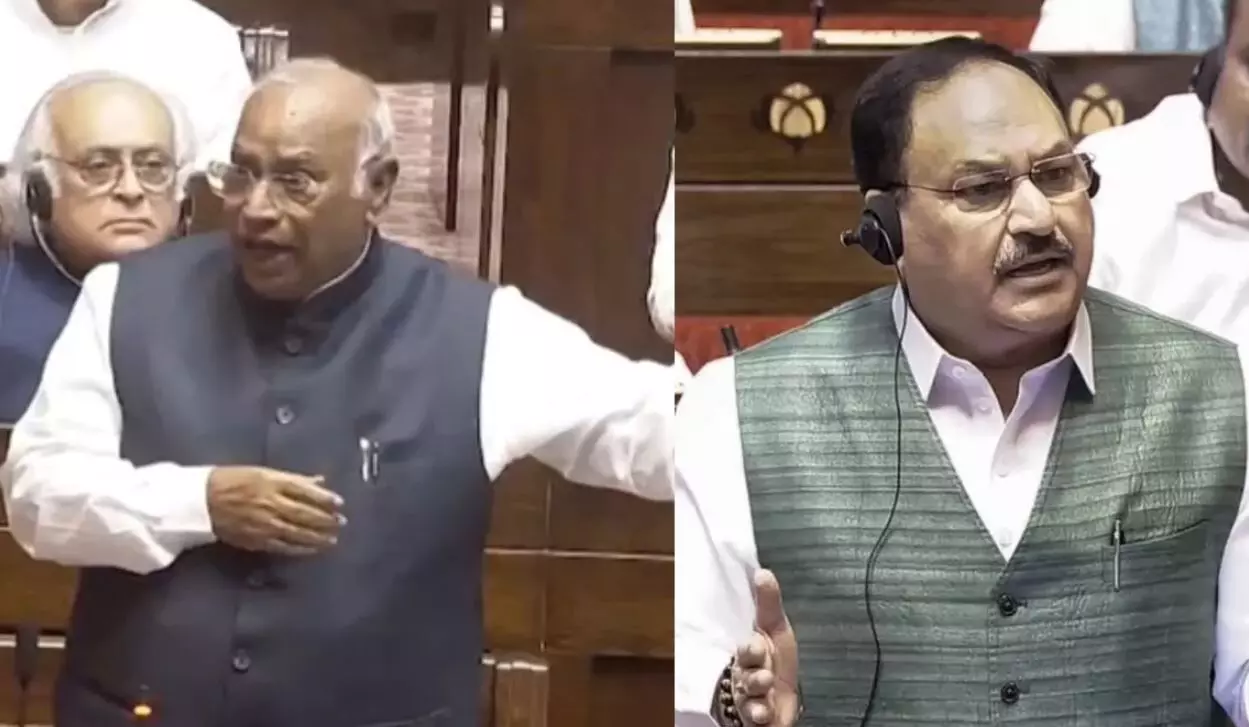 राज्यसभा में मनुस्मृति पर मल्लिकार्जुन खरगे का बड़ा बयान, BJP सांसद जेपी नड्डा का पलटवार, कहा - अशांति फैलेगी राज्यसभा में मनुस्मृति पर मल्लिकार्जुन खरगे का बड़ा बयान, BJP सांसद जेपी नड्डा का पलटवार, कहा - अशांति फैलेगी