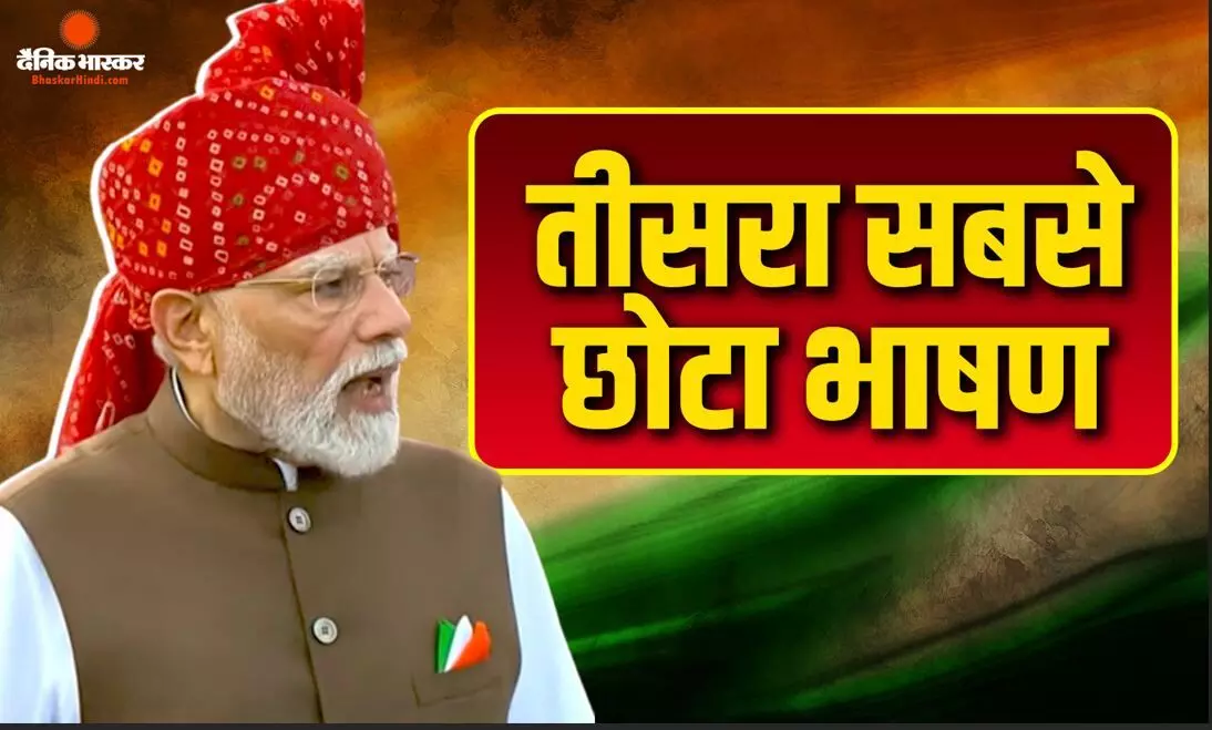 पीएम मोदी का लाल किले की प्राचीर से तीसरा सबसे छोटा भाषण, जानिए उनका संबोधन कब-कितनी अवधि का रहा पीएम मोदी का लाल किले की प्राचीर से तीसरा सबसे छोटा भाषण, जानिए उनका संबोधन कब-कितनी अवधि का रहा