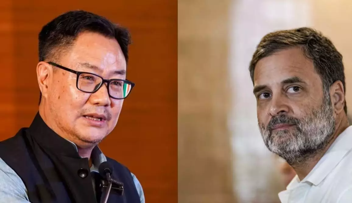 राहुल गांधी पर किरेन रिजिजू का पलटवार, नेता प्रतिपक्ष के आरोपों पर दी सफाई राहुल गांधी पर किरेन रिजिजू का पलटवार, नेता प्रतिपक्ष के आरोपों पर दी सफाई
