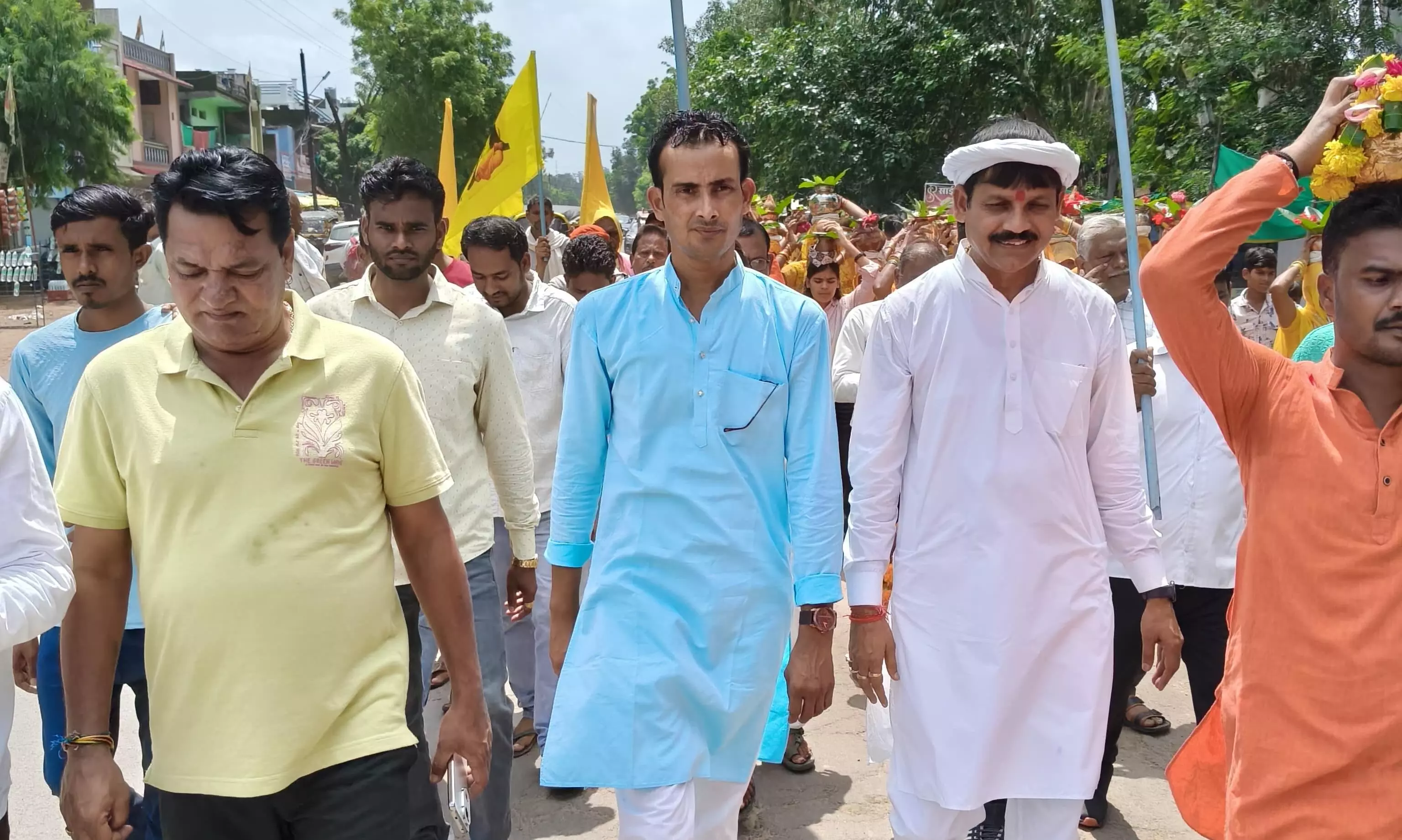 संत शिरोमणि रविदास महाराज की जयंती पर समरसता संकल्प कलश यात्रा की हुई अगवानी