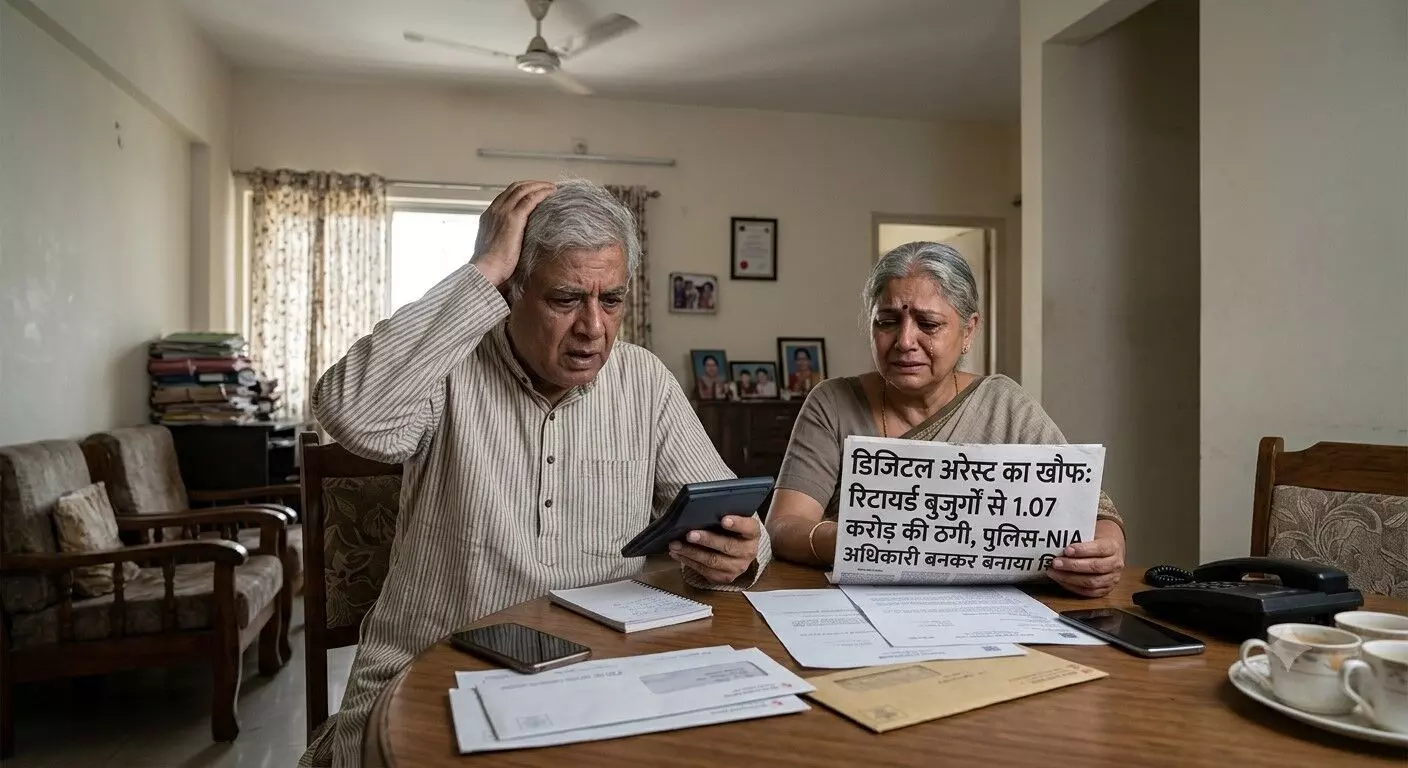 खौफ दिखाकर दो रिटायर्ड बुजुर्गों से 1.07 करोड़ की ठगी, पुलिस-NIA अधिकारी बनकर बनाया शिकार खौफ दिखाकर दो रिटायर्ड बुजुर्गों से 1.07 करोड़ की ठगी, पुलिस-NIA अधिकारी बनकर बनाया शिकार