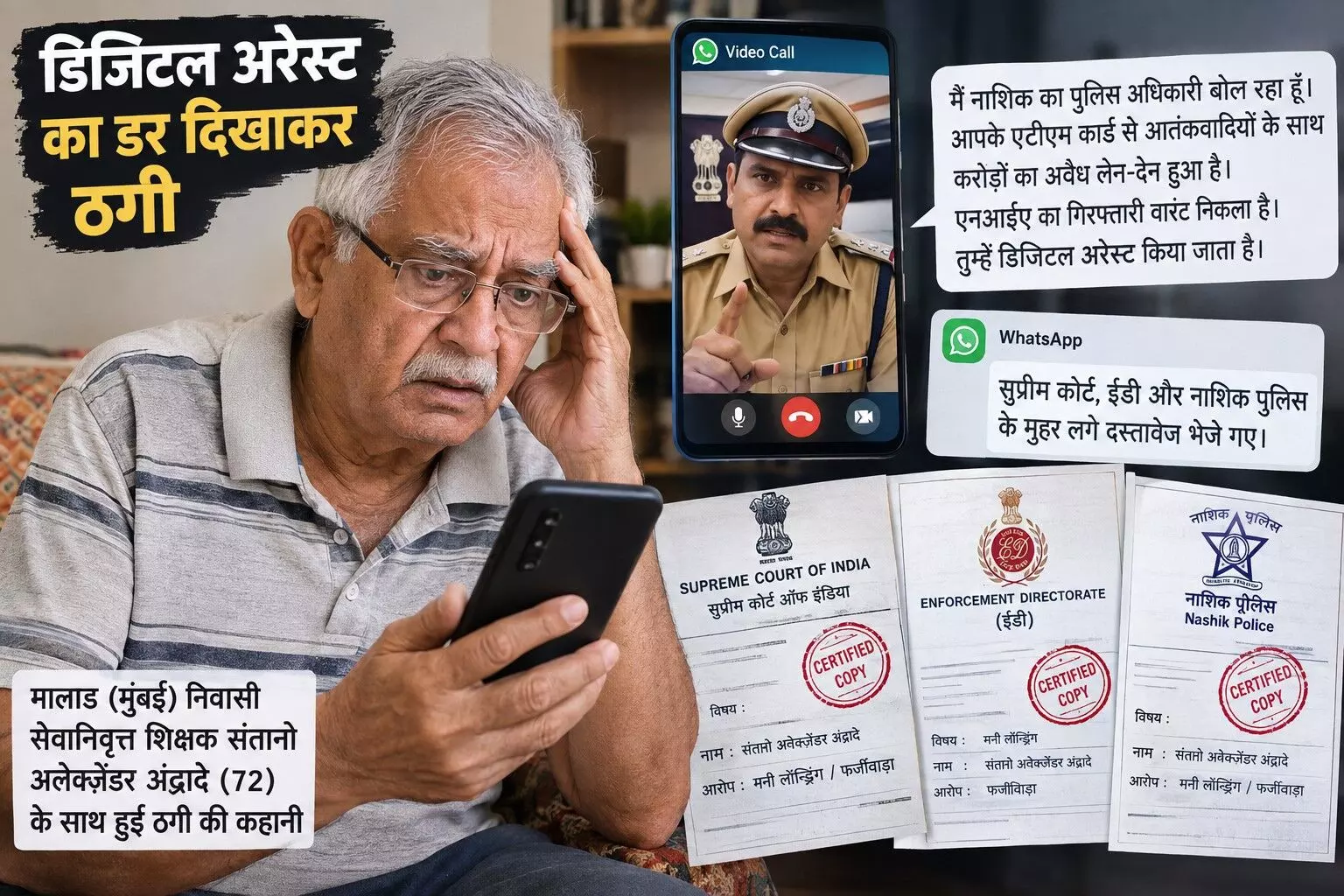 12 दिनों तक डिजिटल अरेस्ट रहे मुंबई के शिक्षक ने सुनाई आपबीती, कहा - फर्जीवाड़े का शक नहीं हुआ, मैंने 90 लाख भेज दिए 12 दिनों तक डिजिटल अरेस्ट रहे मुंबई के शिक्षक ने सुनाई आपबीती, कहा - फर्जीवाड़े का शक नहीं हुआ, मैंने 90 लाख भेज दिए