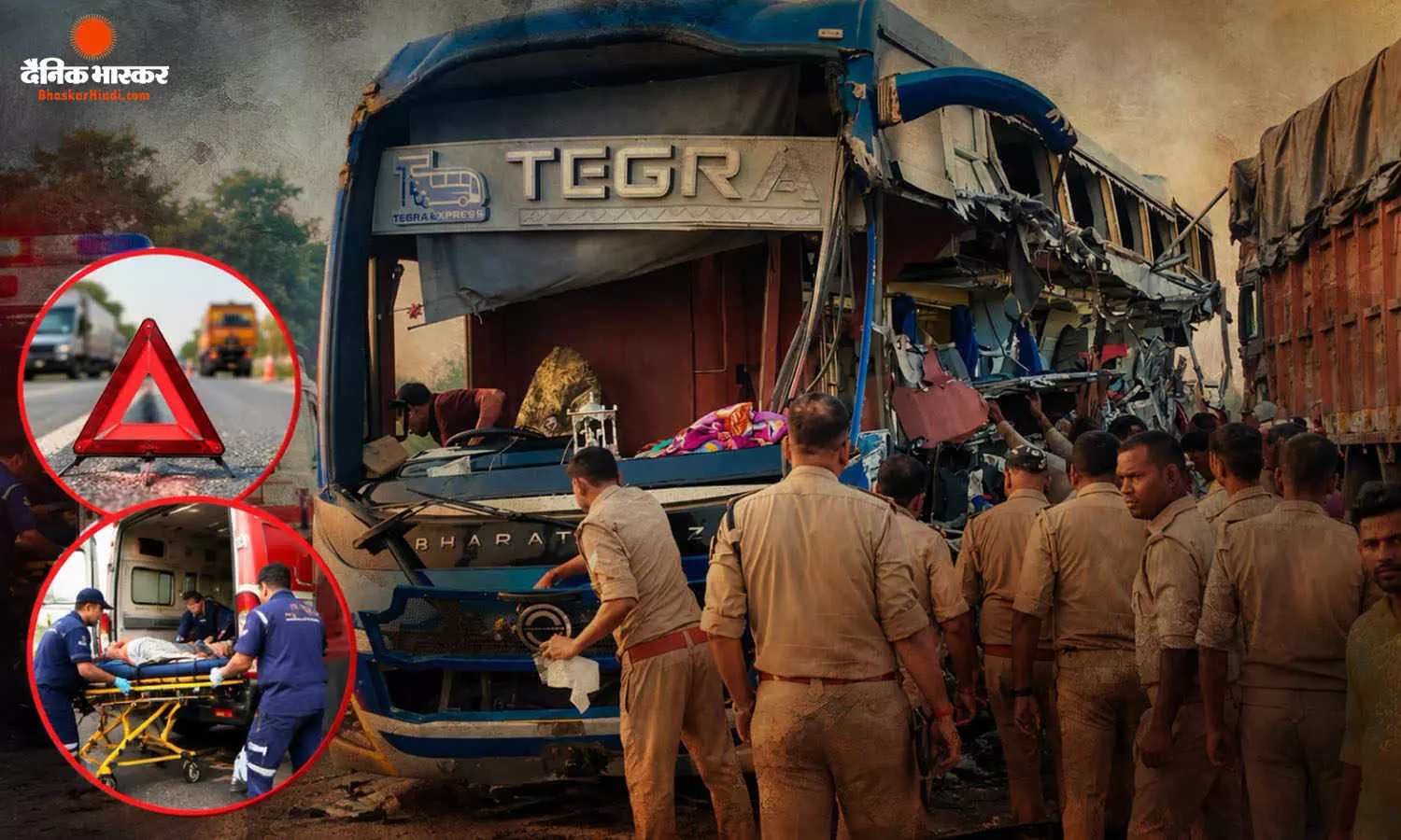 अंबेडकर नगर में दर्दनाक हादसा, बस और ट्रेलर की जोरदार टक्कर, 4 यात्रियों की मौत, 3 की हालत गंभीर अंबेडकर नगर में दर्दनाक हादसा, बस और ट्रेलर की जोरदार टक्कर, 4 यात्रियों की मौत, 3 की हालत गंभीर