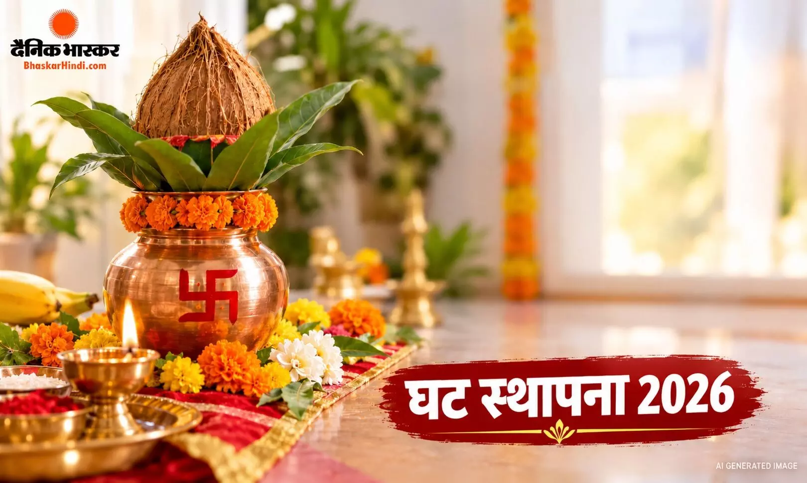 इस आसान विधि से करें कलश स्थापना, जानिए जरूरी साम्रगी और शुभ मुहूर्त