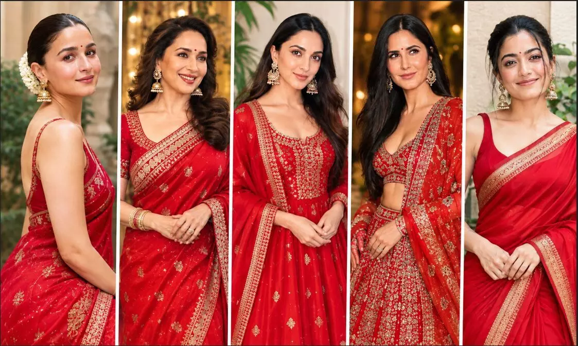 नवरात्रि के तीसरे दिन पहने लाल कलर, आलिया से लेकर रश्मिका तक इन एक्ट्रेसेस से लें स्टाइलिंग इंस्पिरेशन