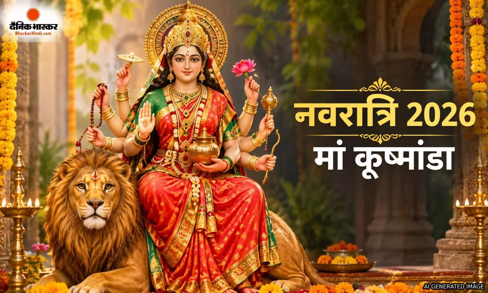 मां कूष्मांडा की पूजा से दूर होते हैं कष्ट, रोग और संकट, जानिए पूजा विधि और शक्तिशाली मंत्र