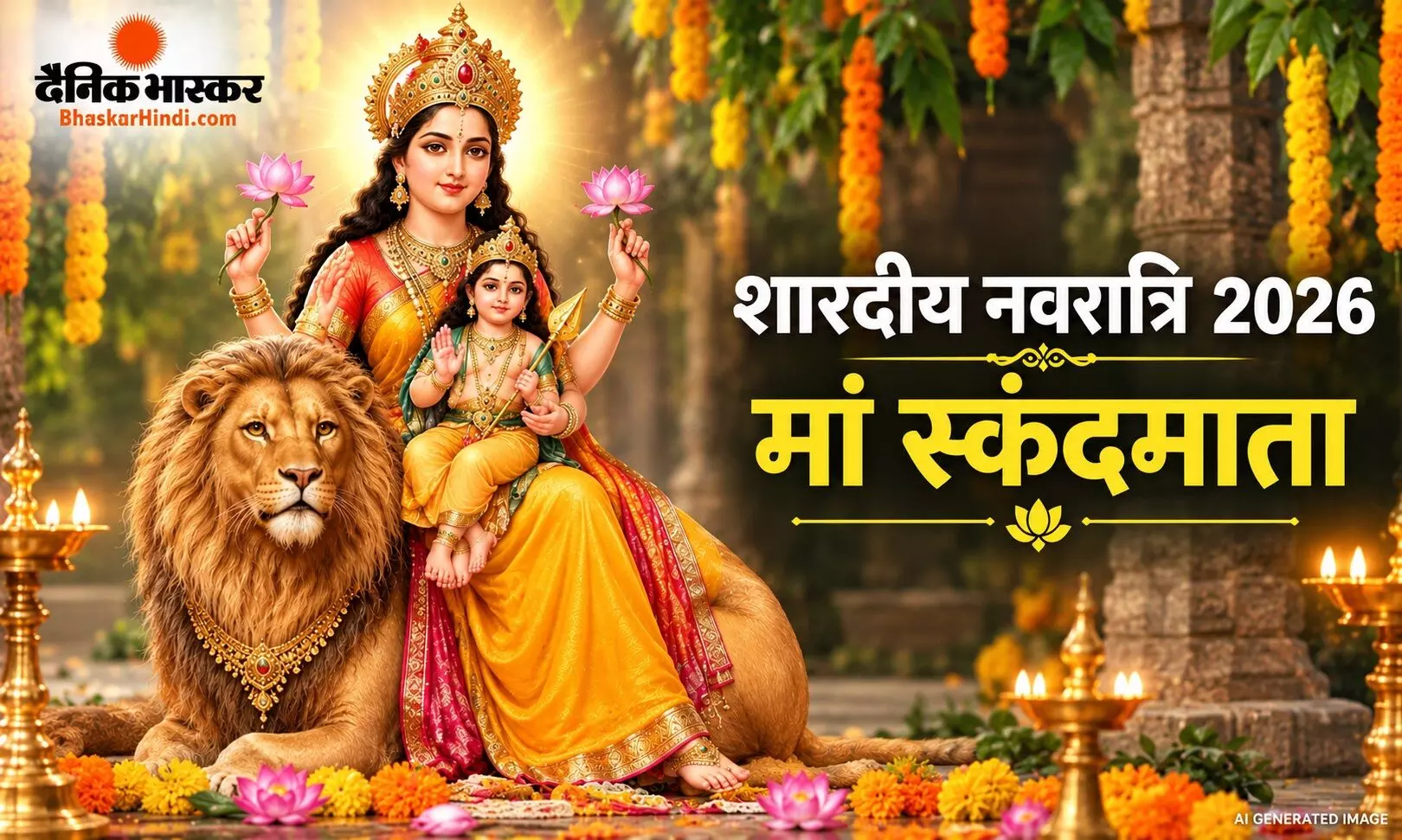5वें नवरात्रि मां स्कंदमाता की पूजा से पूरी होगी भक्तों की मनोकामनाएं, जानें पूजा विधि और महत्व