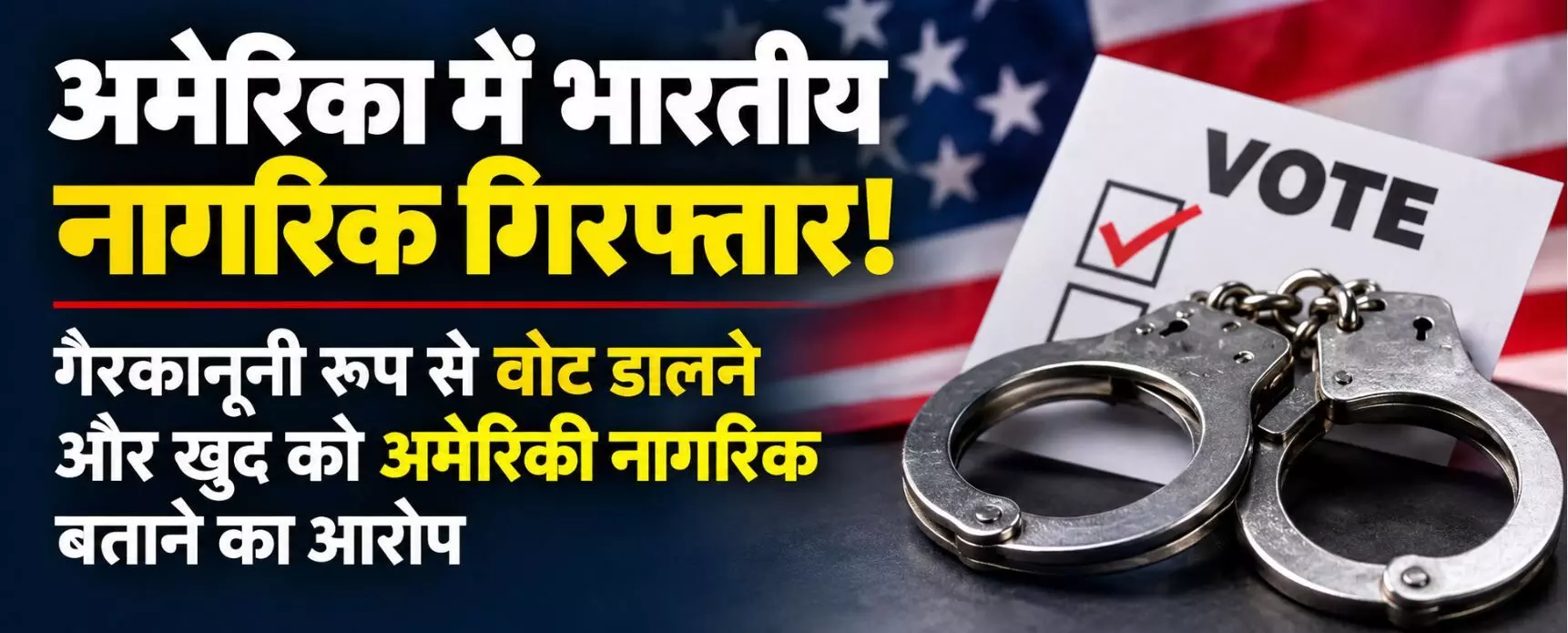 अमेरिका में अवैध वोटिंग और नागरिकता पर झूठे दावे के आरोप में भारतीय नागरिक गिरफ्तार,  जानिए साबित होने पर क्या  होगा ?