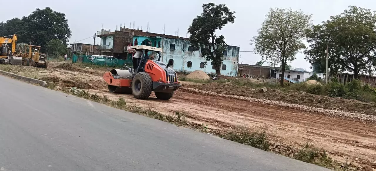 बहरी के आसपास राष्ट्रीय राजमार्ग निर्माण ने पकड़ी रफ्तार