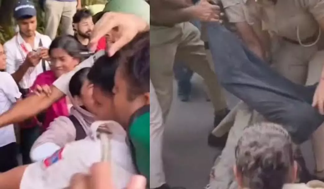 प्रदर्शनकारी महिला अभ्यर्थियों को पुलिस ने घसीटा, बोलीं ज्वाइनिंग नहीं तो जहर ही दे दो, करवाचौथ पर आपको शर्म नहीं आ रही